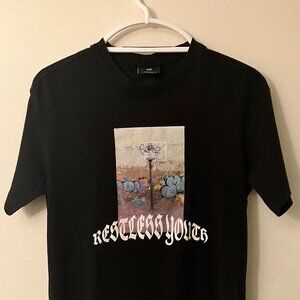 H&M Restless Youth Black Relaxed Fit Men's Size Extra Small T-Shirt Men's XS
